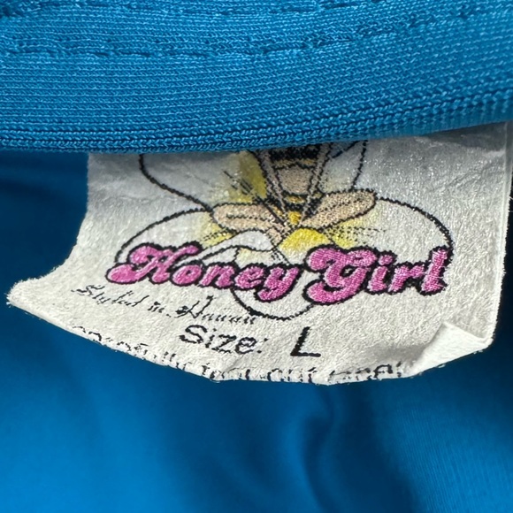 Honey Girl Blue and Green Swim Top Women’s Size L - Picture 4 of 4